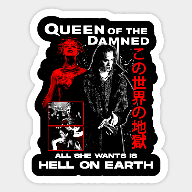 Queen Of The Damned Sticker by WithinSanityClothing